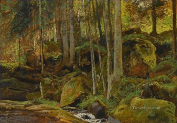 FOREST STREAM paisaje clásico Ivan Ivanovich Pinturas al óleo
